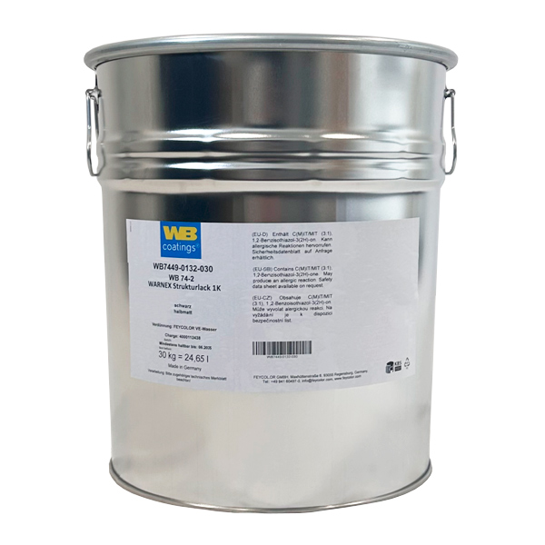 WARNEX WB 74-2 Textured Lacquer 1K Black Semi-matt 30 kg