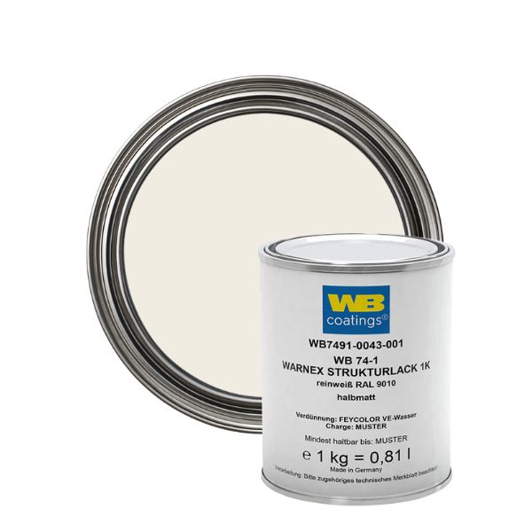 WB WARNEX 74-1 Textured Lacquer 1K White RAL 9010 Semi-Matt 1KG